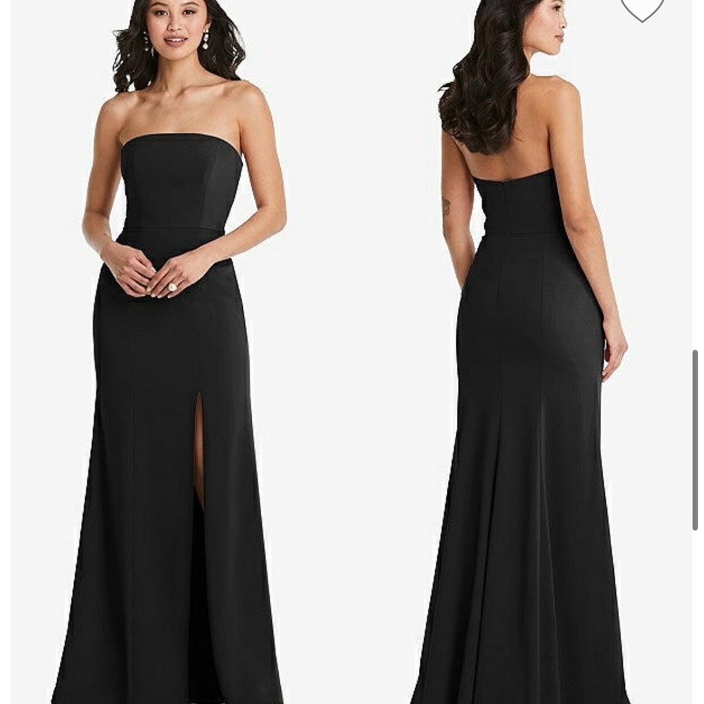 Dessy Group Black Crepe Bridesmaid dress. Style BB134